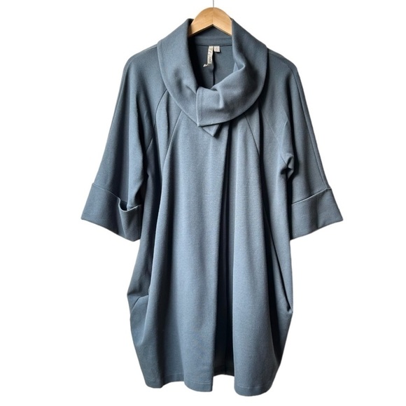 COMFY USA $155 Shawl Collar Draped Pleated Stretch Cuffed Jacket Top Green Sz XS - Picture 4 of 14